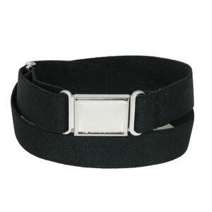 CTM Plus Size Elastic Belt with Magnetic No Show Flat Buckle